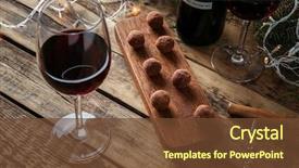  Presentation with christmas chocolate - Cool new PPT layouts with red wine chocolate dessert backdrop and a tawny brown colored foreground