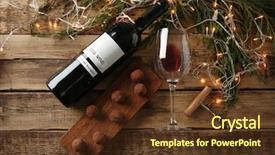  Presentation with christmas chocolate - PPT theme consisting of red wine chocolate dessert background and a tawny brown colored foreground