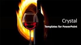  Presentation with fire red - Presentation theme consisting of red wine concept with fire background and a black colored foreground