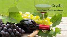  Presentation with milk bottle and milk glass - Cool new slides with red wine glass and bottle backdrop and a yellow colored foreground