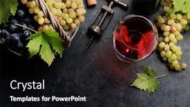  Presentation with grape - Presentation theme having red-wine-glass-and-grape background and a  colored foreground