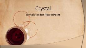  Presentation with wine - Presentation design featuring red wine glass and stains background and a coral colored foreground