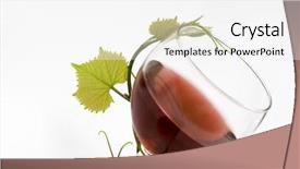 Presentation with grapevine - Colorful presentation design enhanced with red wine glass and young grapevine backdrop and a white colored foreground