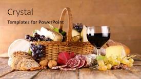  Presentation with red wine cheese - Cool new PPT theme with red-wine-glass-with-cheese backdrop and a coral colored foreground