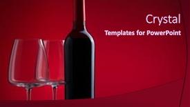  Presentation with bottle red wine - Presentation design enhanced with red-wine-glasses-and-bottle background and a wine colored foreground