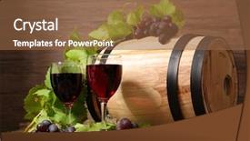  Presentation with white wine and red - Colorful slides enhanced with red wine glasses backdrop and a tawny brown colored foreground