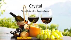  Presentation with red wine cheese - Theme with red wine grapes and cheese background and a white colored foreground