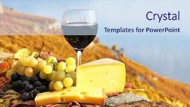  Presentation with wine - Cool new presentation with red wine grapes and chesse backdrop and a  colored foreground