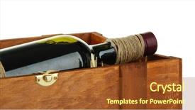  Presentation with wine - Theme enhanced with red wine in box isolated background and a  colored foreground