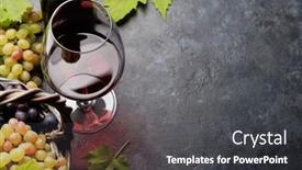  Presentation with bottle red wine - Slide deck consisting of red-wine-in-glass-bottle background and a  colored foreground