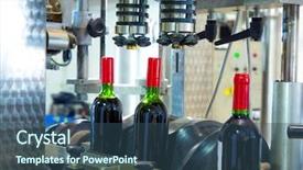  Presentation with bottling wine - Colorful PPT theme enhanced with red wine in glass bottling backdrop and a ocean colored foreground