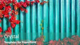  Presentation with turquoise - Beautiful theme featuring red-wine-leaves backdrop and a teal colored foreground
