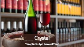  Presentation with milk bottle and milk glass - Slide set featuring red wine on wooden cask background and a tawny brown colored foreground