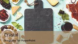  Presentation with wine green - Cool new theme with wine and snack set variety backdrop and a coral colored foreground