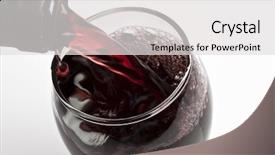  Presentation with wine - PPT layouts with red wine pouring close up background and a light gray colored foreground