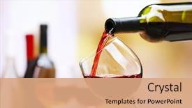  Presentation with wine - Theme having red wine pouring into wine background and a coral colored foreground
