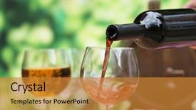  Presentation with wine - Slides enhanced with red wine pouring into wine background and a gold colored foreground