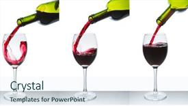  Presentation with wine - Amazing slide deck having red wine pouring into wine backdrop and a  colored foreground