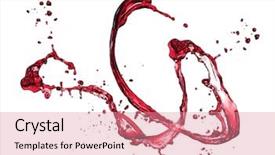  Presentation with water splash - Amazing PPT theme having red wine splash isolated backdrop and a coral colored foreground