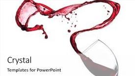  Presentation with splashing - Colorful PPT theme enhanced with red wine splashing from glass backdrop and a white colored foreground