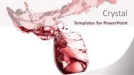  Presentation with splashing - Audience pleasing theme consisting of red-wine-splashing-out backdrop and a sky blue colored foreground