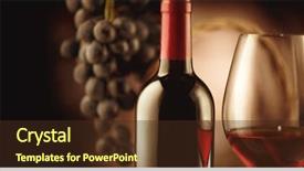  Presentation with bottle red wine - Amazing PPT theme having red wine wine bottle backdrop and a tawny brown colored foreground