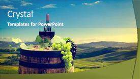  Presentation with wine barrel - Presentation theme enhanced with red-wine-with-barrel background and a teal colored foreground