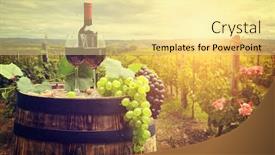  Presentation with wine green - Amazing slides having red-wine-with-barrel backdrop and a blonde colored foreground