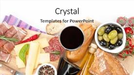  Presentation with red wine cheese - Presentation consisting of red wine with cheese prosciutto bread vegetables and spices isolated on white background with copy space background and a white colored foreground