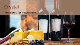  Presentation with red wine cheese - Slides having red-wine-with-cheesered-wine background and a  colored foreground