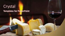  Presentation with red wine cheese - Slide set with red-wine-with-cheesered-wine background and a  colored foreground