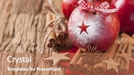  Presentation with red chinese winter festival - Cool new PPT theme with red winter apples with cinnamon backdrop and a  colored foreground