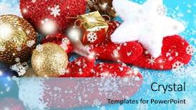  Presentation with christmas red - Slide set featuring red-winter-mittens-with-christmas background and a arctic colored foreground