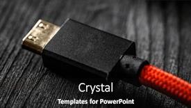  Presentation with connector - Slide set with red-wire-with-hdmi-connector and a black colored foreground