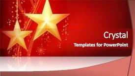  Presentation with red stars - Theme featuring red with two golden star background and a crimson colored foreground