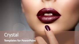  Presentation with manicure - Audience pleasing slides consisting of red woman lips close up backdrop and a coral colored foreground