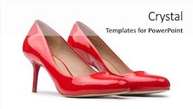 Presentation with leather shoes - Presentation theme consisting of red woman shoes isolated background and a white colored foreground