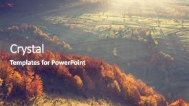  Presentation with dark forest landscape - Slides featuring red wood - mountain autumn landscape with colorful background and a violet colored foreground