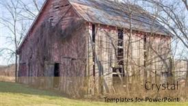 Presentation with faded - Amazing slides having red-wooden-barn-is-faded backdrop and a coral colored foreground