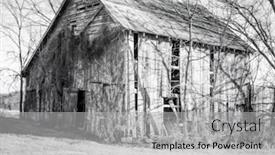  Presentation with faded - Theme consisting of red-wooden-barn-is-faded background and a light gray colored foreground