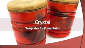  Presentation with drums - Beautiful slides featuring red wooden drums backdrop and a tawny brown colored foreground