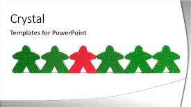  Presentation with difference - Slide deck consisting of red wooden figure among green background and a  colored foreground