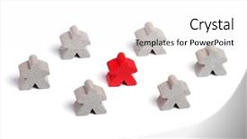  Presentation with gray - Beautiful PPT layouts featuring red wooden figure surrounded backdrop and a white colored foreground