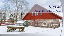  Presentation with red chinese winter festival - Colorful presentation design enhanced with red wooden house in sweden backdrop and a lemonade colored foreground