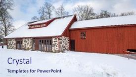  Presentation with scenery - Audience pleasing slide set consisting of red wooden house in sweden backdrop and a sky blue colored foreground