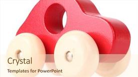  Presentation with wooden toy - Cool new slide set with red wooden toy car backdrop and a cream colored foreground