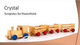  Presentation with wooden toy - Slide deck enhanced with red wooden toy locomotive isolated background and a  colored foreground