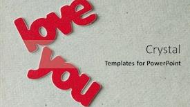  Presentation with love words - Amazing slide deck having red-words-love backdrop and a light gray colored foreground