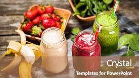  Presentation with smoothies - Slides having red yellow - assortment of milkshakes and smoothies background and a coral colored foreground