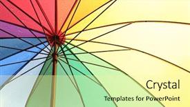  Presentation with yellow color - Beautiful theme featuring red yellow - color umbrella with rain backdrop and a blonde colored foreground